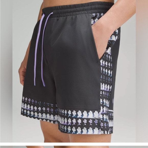 Lululemon Pool Short 7” Swimming Trunks M7BA4S GGRE Gray Purple Size Medium - Picture 4 of 8